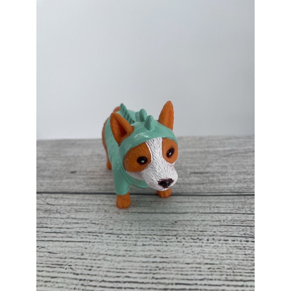 Ankyo Corgi Puppy Dog Wearing Dinosaur Costume PVC Figurine 5" Halloween Novelty
